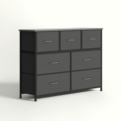 7 Fabric Drawer Chest of Drawers Clothes Storage Organiser, Gray