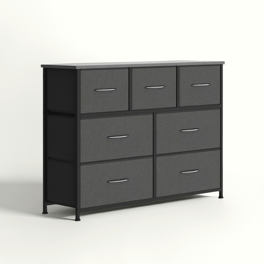 7 Fabric Drawer Chest of Drawers Clothes Storage Organiser, Gray