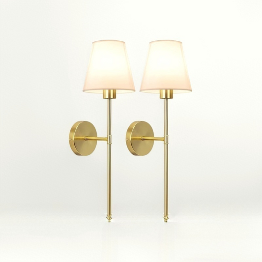 Set of 2 Rechargeable Wall Lamp with Remote Control - Gold