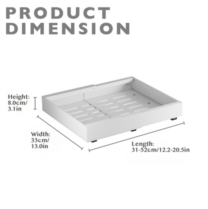 Expandable Pull Out Tray Cabinet Drawer, White