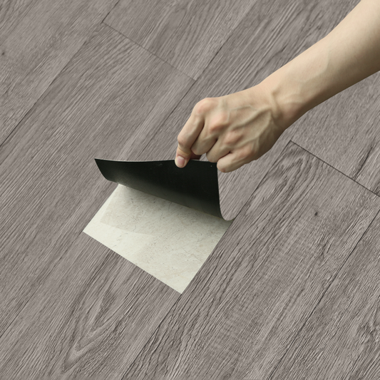 Rustic Wood Effect Woodgrain Self Adhesive Vinyl Plank PVC Flooring - Whisper Oak