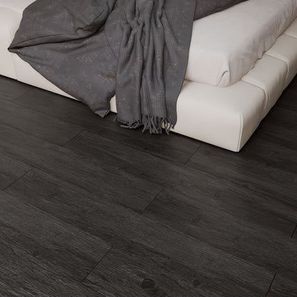 Rustic Wood Effect Woodgrain Self Adhesive Vinyl Plank PVC Flooring - Charcoal Legacy