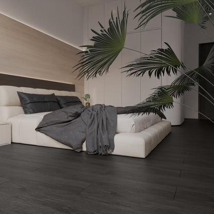 Rustic Wood Effect Woodgrain Self Adhesive Vinyl Plank PVC Flooring - Charcoal Legacy