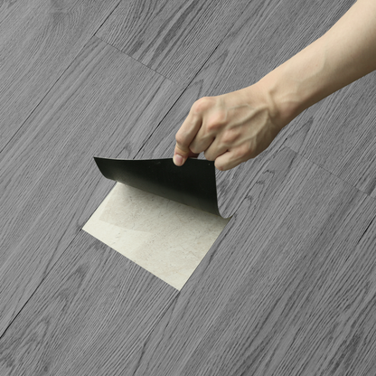 Rustic Wood Effect Woodgrain Self Adhesive Vinyl Plank PVC Flooring - Ash Grey