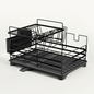 2-Tier Dish Drainer Rack with Kitchen Utensil and Glass Holder