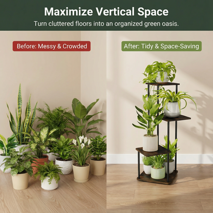 4 Tier Indoor Plant Stand Compact Corner Shelf