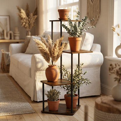 4 Tier Indoor Plant Stand Compact Corner Shelf