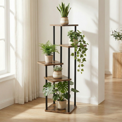 5-Tier Indoor Plant Stand Compact Corner Shelf