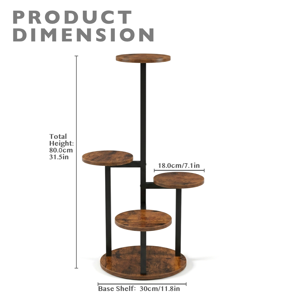 4-Tier Indoor Plant Stand Compact Corner Shelf