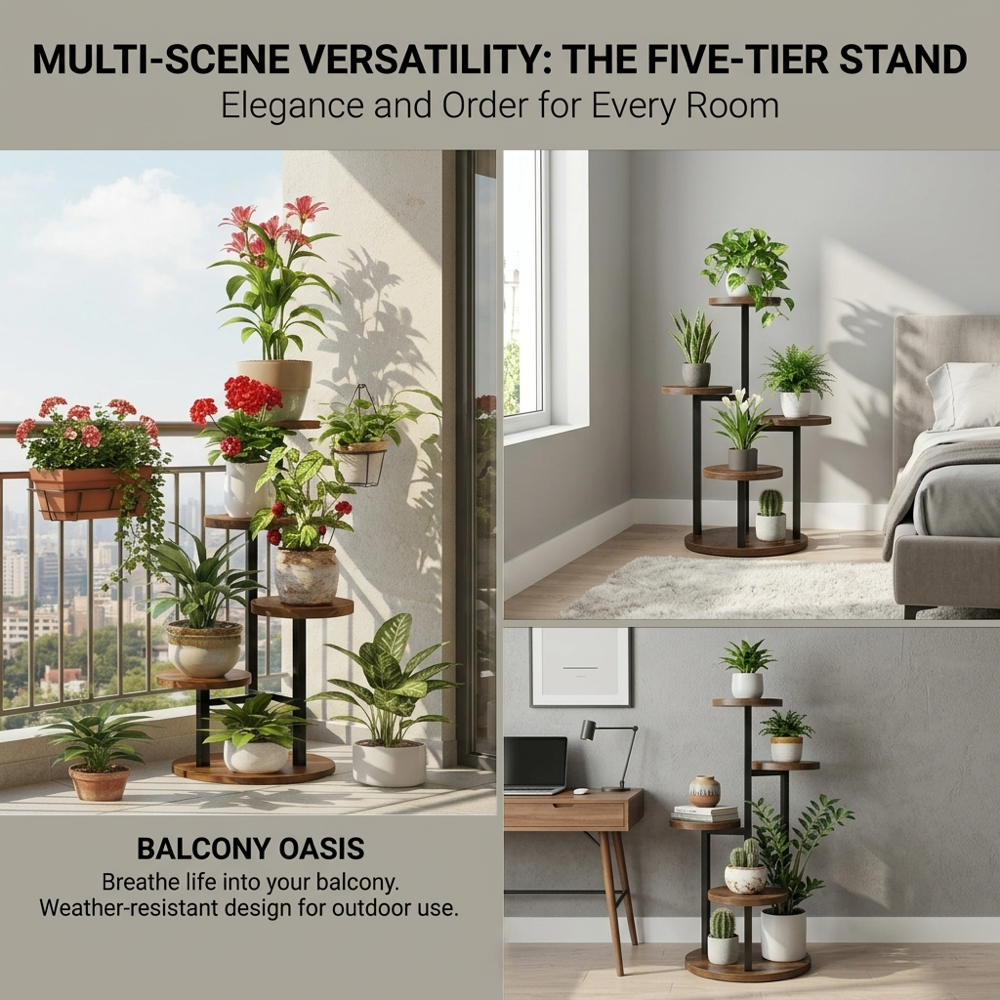 4-Tier Indoor Plant Stand Compact Corner Shelf