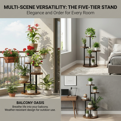 4-Tier Indoor Plant Stand Compact Corner Shelf