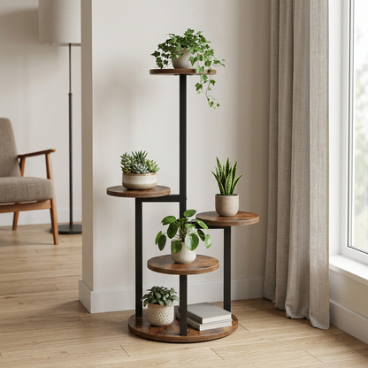 4-Tier Indoor Plant Stand Compact Corner Shelf