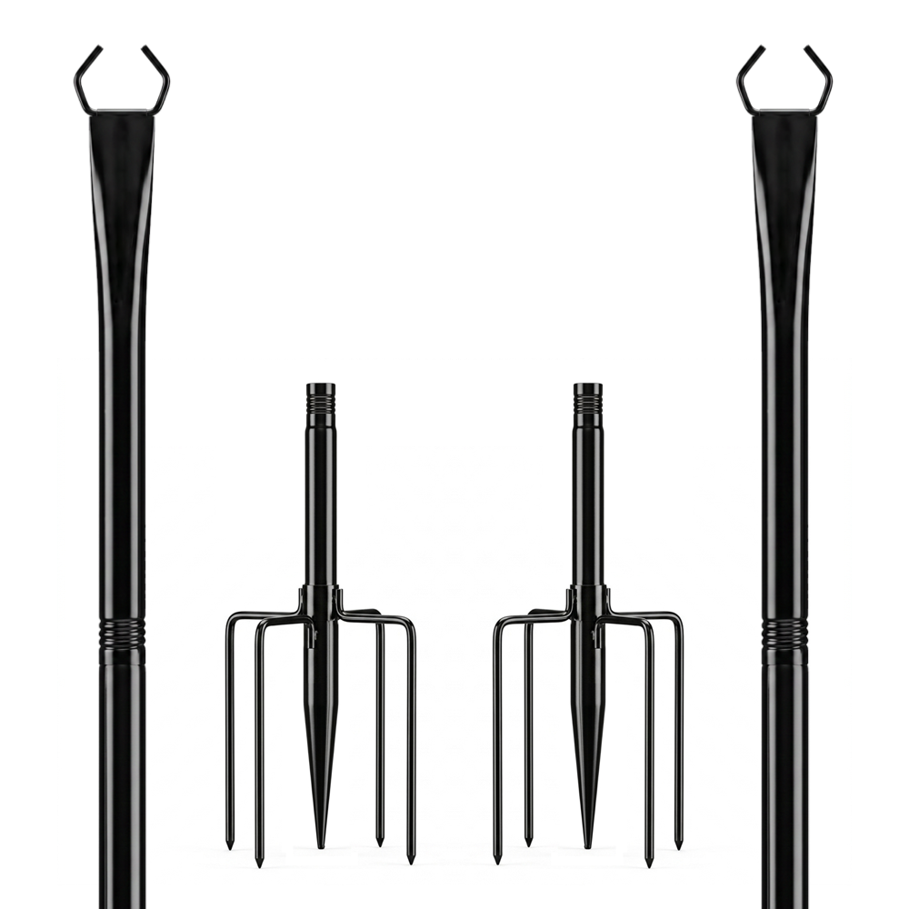 3m Outdoor String Light Poles with Hooks for Garden Decor