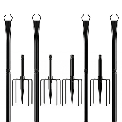 3m Outdoor String Light Poles with Hooks for Garden Decor