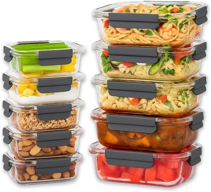 Glass Meal Prep Containers 10-Pack