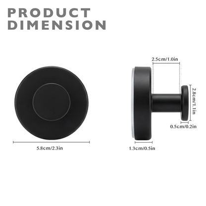 Self-adhesive Shower Suction Towel Hook Set, Black