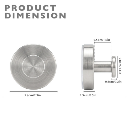 Self-adhesive Shower Suction Towel Hook Set, Silver