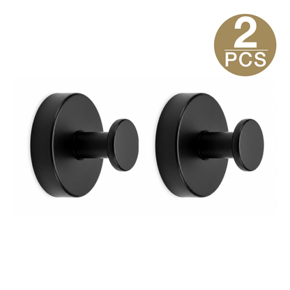 Self-adhesive Shower Suction Towel Hook Set, Black