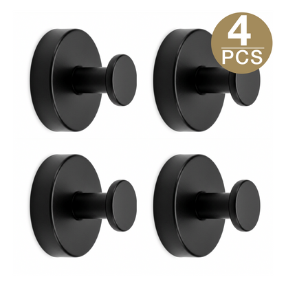 Self-adhesive Shower Suction Towel Hook Set, Black