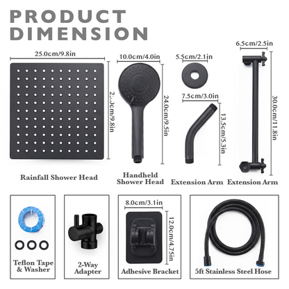Rainfall & Handheld Shower Head Set