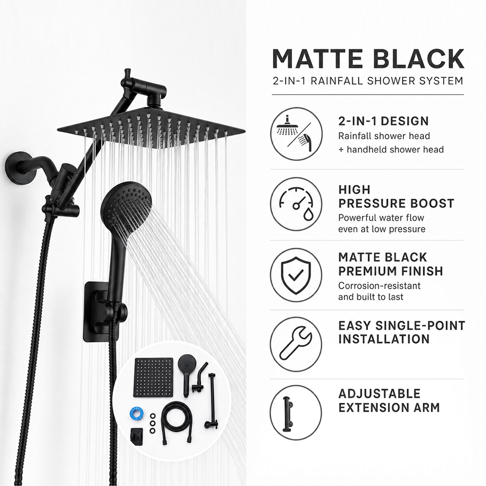 Rainfall & Handheld Shower Head Set