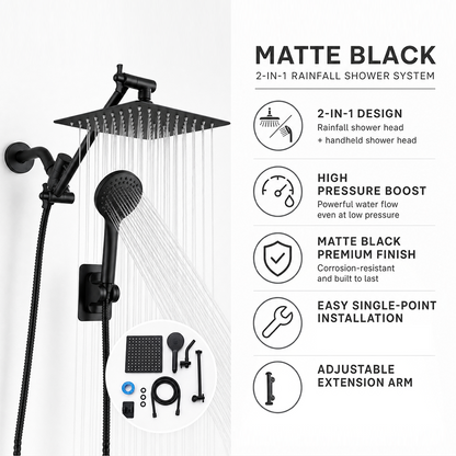 Rainfall & Handheld Shower Head Set