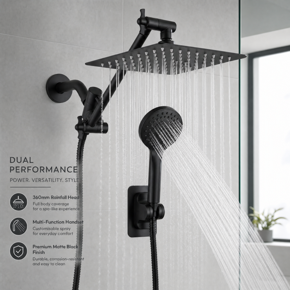Rainfall & Handheld Shower Head Set