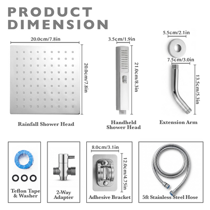 Rainfall & Handheld Shower Head Set