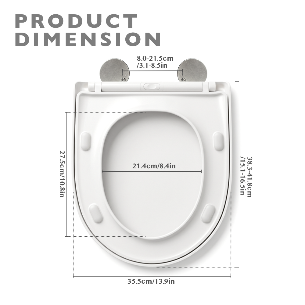 D Shape Quick Release Toilet Seat Soft Close