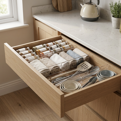 6 Pack Clear Drawer Dividers Set