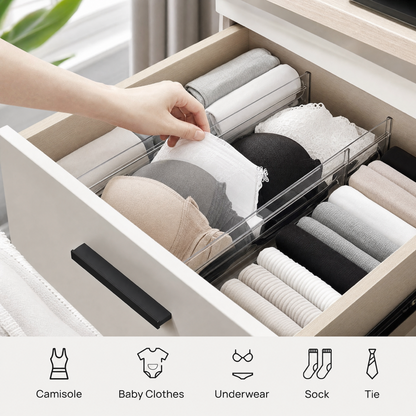 6 Pack Clear Drawer Dividers Set