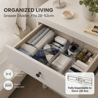 6 Pack Clear Drawer Dividers Set