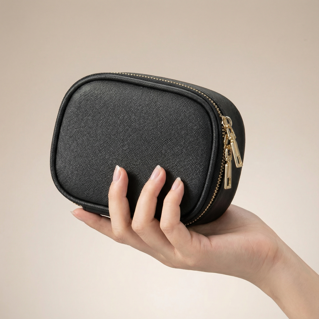 Mini Makeup Bag Travel Train Case with Mirror and Light