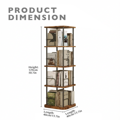 4-Tier 360° Rotating Display Bookshelf
