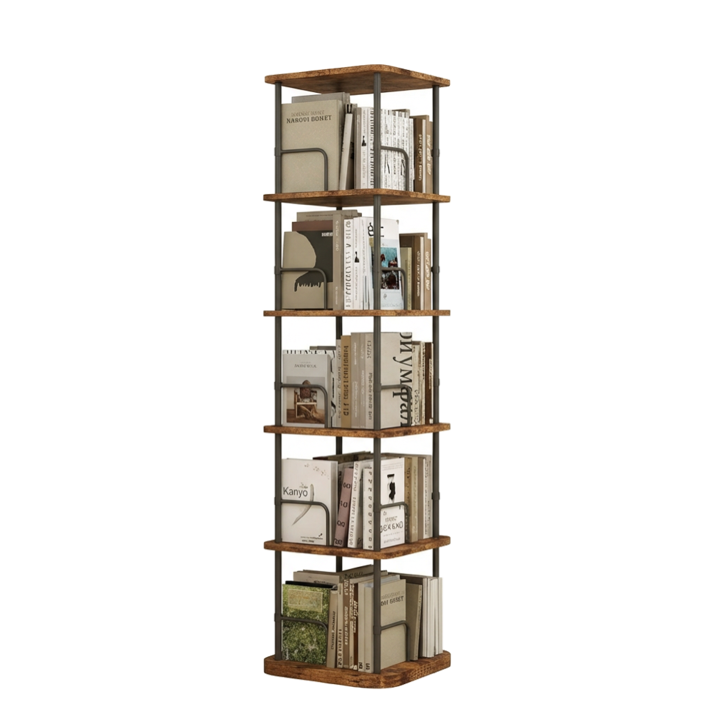 5-Tier 360° Rotating Display Bookshelf