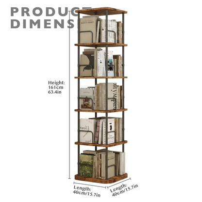 5-Tier 360° Rotating Display Bookshelf