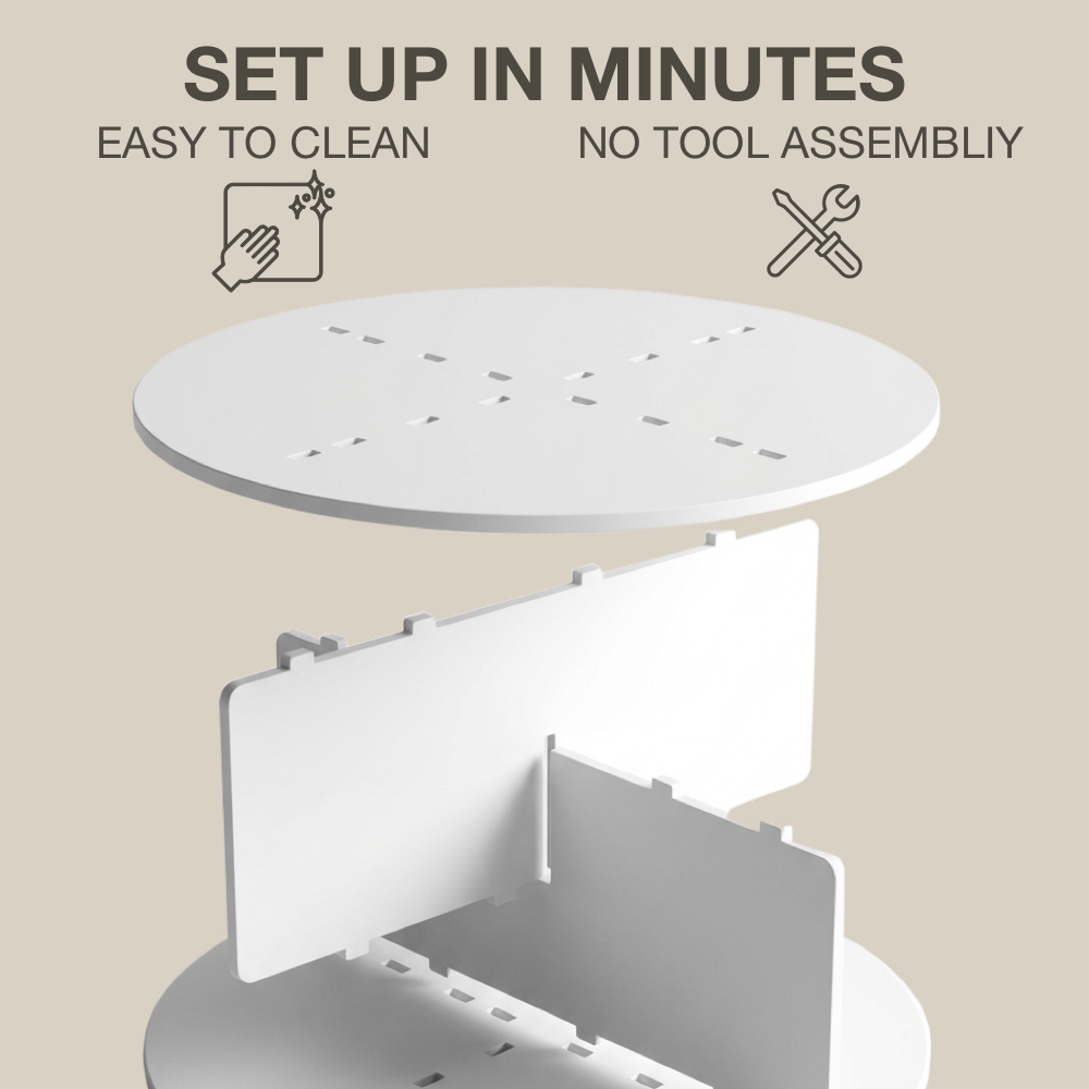 7-Tier 360° Rotating Display Rack Tower Lightweight