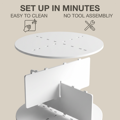 7-Tier 360° Rotating Display Rack Tower Lightweight
