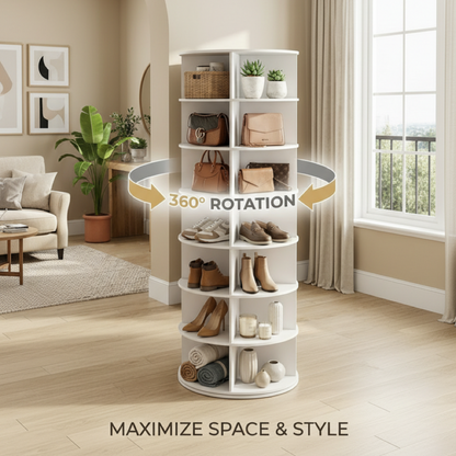 7-Tier 360° Rotating Display Rack Tower Lightweight