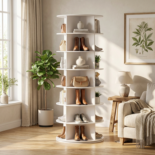 7-Tier 360° Rotating Display Rack Tower Lightweight