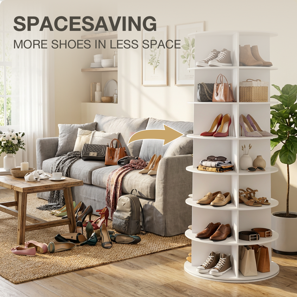 7-Tier 360° Rotating Display Rack Tower Lightweight