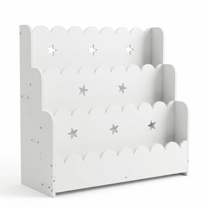 3-Tier Kids Bookshelf Star Cut-out Design