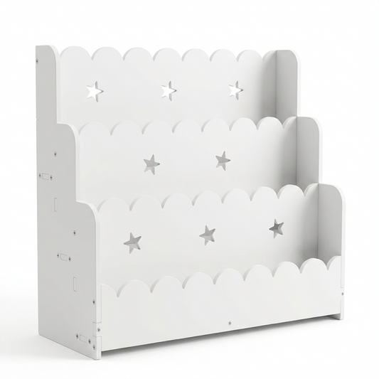 3-Tier Kids Bookshelf Star Cut-out Design