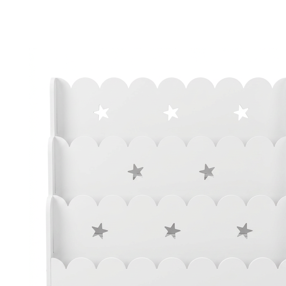 3-Tier Kids Bookshelf Star Cut-out Design