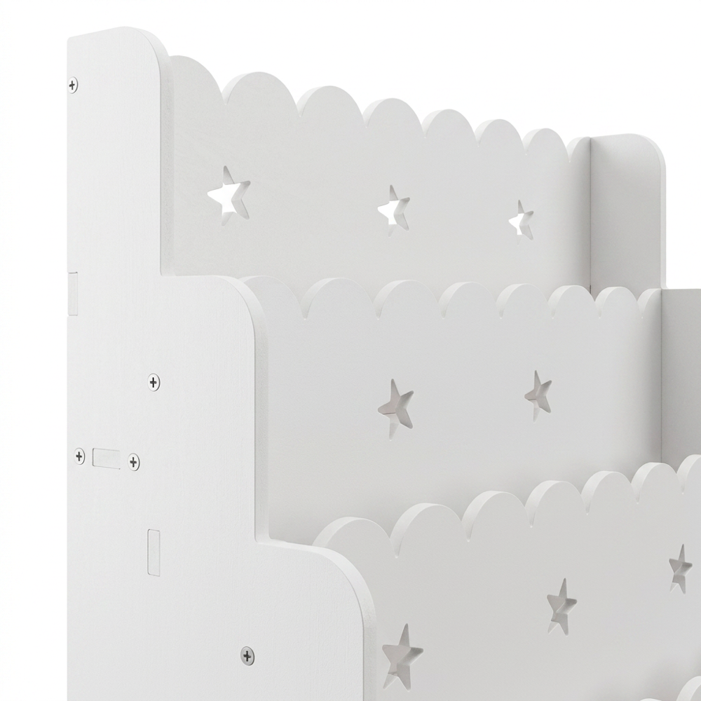 3-Tier Kids Bookshelf Star Cut-out Design