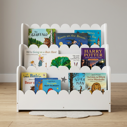 3-Tier Kids Bookshelf Star Cut-out Design