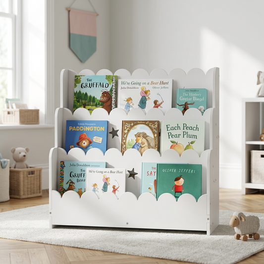 3-Tier Kids Bookshelf Star Cut-out Design