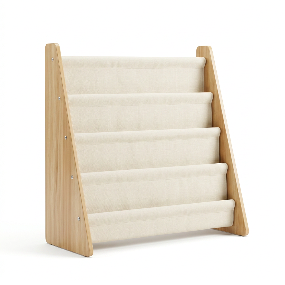 4-Tier Kids Bookshelf Fabric Rack