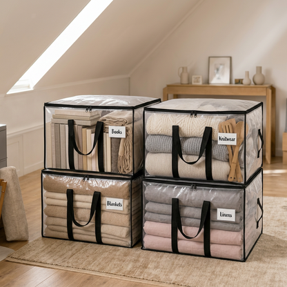 100L Clear Storage Bags Set