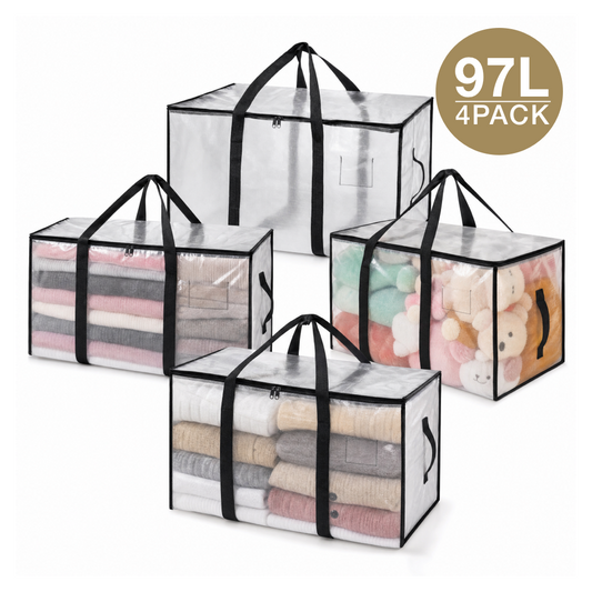 100L Clear Storage Bags Set